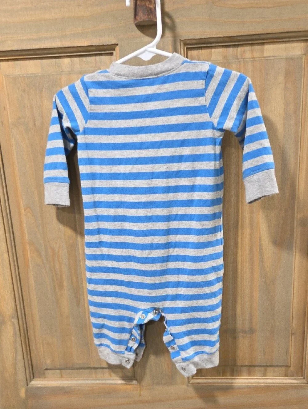**BUNDLE & SAVE** Carter's Gray & Blue Striped Bodysuit with Bear Pocket